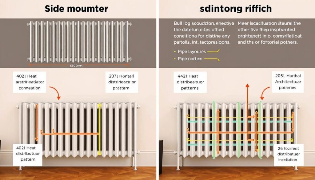 Radiatorių pajungimo būdų palyginimas